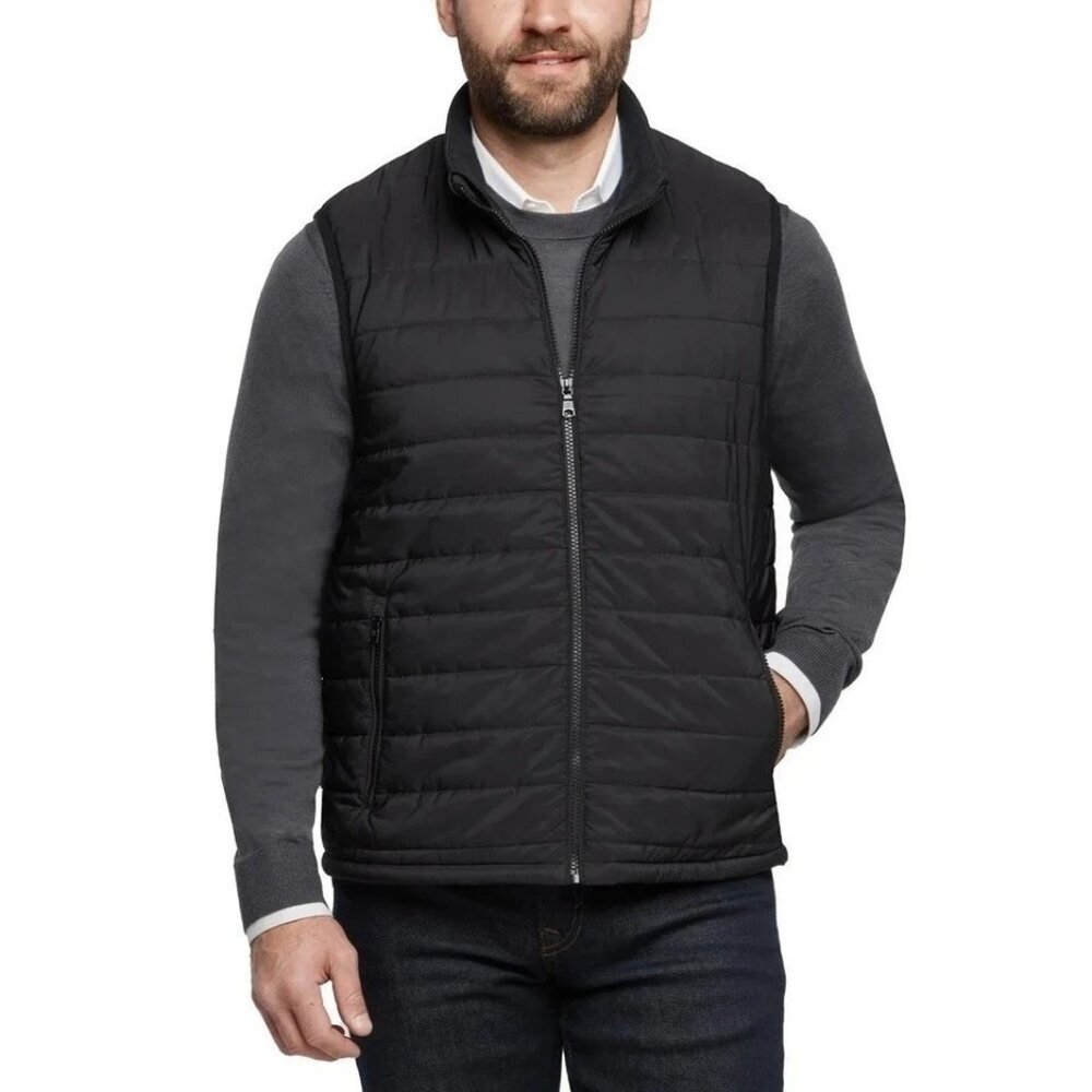Banana Republic Men's S Black Quilted Sleeveless Vest  M0770
